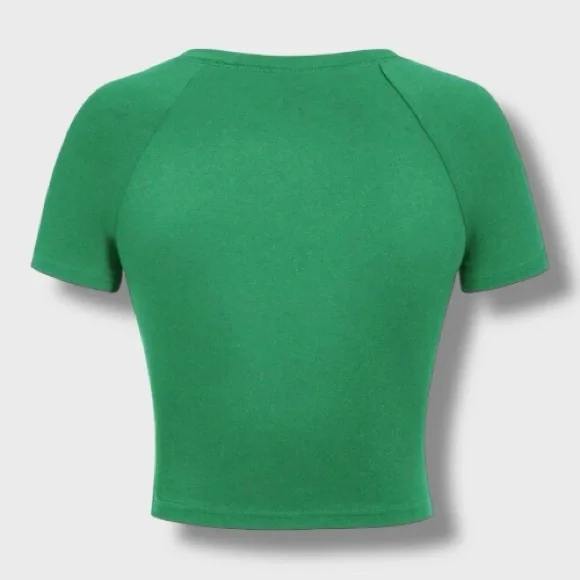 Women’s Green Sporty Crop Top - L - Picture 2 of 4